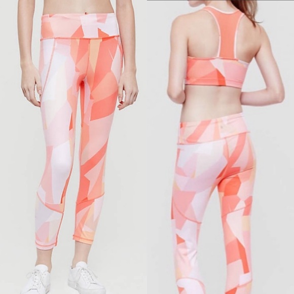 Lou & Grey Pants - Lou & Grey Pink Neutral Colorblock geometric workout set